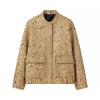 Gold Sequins Bomber Jacket For Women Chic Stand Collar Long Sleeve Coat Female Winter Autumn Lady Street Outerwear