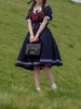 Japanese Sweet Lolita Style Women Dress Cute Bow Puff Sleeve Cosplay Patchwork Dresses Kawaii Girl Y2k Robe Vestido