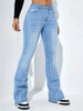 Women Flare Stretch Moustache Jeans Skinny Bell Bottom High Waist Gray Denim Pants Lady Classic Y2K Punk Long Trousers