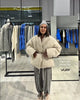 Women Stand Collar Puffer Cotton Coat Loose Long Sleeve Warm Waist Tie Belted Coats Casual Chic Thick Winter Commute Outfit