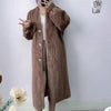 Winter Thick Women's Long Imitation Mink Plush Cardigan With Integrated Fur Eco-Friendly Hooded Fur Coat Solid Color