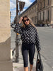 Woman Long Sleeve Polka Dot Solid Jacket High Collar Single Breasted Drawstring Coat Spring High Street Lady Chic Jackets