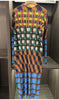 Color-blocking Printed Round Neck Pullover Women's Dress Casual Long Sleeve Mid-length Dresses 2DB4686