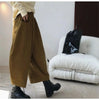 Women Carrot Pants Elastic Waist Loose Casual Solid Pocket Japanese Vintage Trousers Female Mom Wide Leg Pants Clothes