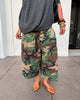 Women's Camouflage Wide Leg Pants Loose Casual High Waist Vintage Pockets Cropped Pants Harajuku Capris