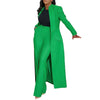 Women's Set Full Sleeve X-Long Blazer Coat+ Long Pant Suit Spring Streetwear Two 2 Piece Set Africa OL Work Outfits