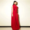 Elegant Split Turtleneck Sexy Maxi Dress Women Gown One-shoulder High Waist Bodycon Solid Club Party Long Dress 2626