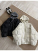 Women Parkas Knitted Hooded Puff Cotton-padded Jacket Fake Two Pieces Loose Warm Thicke Cotton Coat Female Outerwear Overcoat