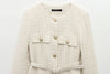 Women Tweed Single Breasted Elegant Jackets Coat Long Sleeve Plaid Jacket Woman Clothing Outdoor Clothes 2409113