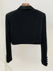 High Street Designer Runway Suit Set Women's Diamonds Beaded Short Blazer Skirt Suit