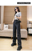 Autumn Spring Jeans Women Denim Pants Vintage Straight Trousers Female White Black Solid Loose Casual Wide Leg Pants