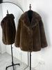 Faux Fur Lapel Coat Women's Elegant Solid Loose Lace-Up Leisure Jacket Winter Female Keep Warm Fur Coat