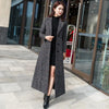 Woolen Women's Coat Korean Version Thick Long Autumn/Winter Slim fit Plaid Woolen Coat Over Knee Trench Coat for Women Wlf