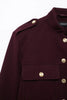 Women Soft Tweed Bomber Jacket O-Neck Long Sleeve Pockets Buttons Loose Woolen Coat Female Streetwear