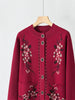 O-neck Women Autumn Winter Coat Middle-Aged Elderly Mother Knitting Cardigan Sweater Coat Warm Loose Jacket Grandma Clothin