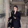 Autumn Black Blazers Women's Casual Elegant Long Sleeve Temperament Casual Loose Suit Woman Ladies Outwear