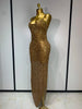 Rhinestones Sexy Mesh See Through Bodycon Dress Women Birthday Evening Cocktail party Gown Red Carpet Club Stage Outfit