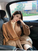 Women Winter Cashmere Wool Woolen Jacket Real Natural Fox Fur Pocket Coat Ladies Outwear Jacket