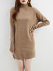 Turtleneck Sweater Women's Pullovers 100% Merino Wool Long Sweater Dress Fall Winter Warm Long Sleeve Knit Jumper Female Dresses
