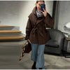 Oversized Tie-Waist Cropped Trench Coat Drop Shoulder Autumn Women Modern Edgy Outerwear Chic Lady Streetwear Coat