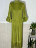 Maxi Dress Women High Neck Long Sleeves Stitching Tassel Hem Solid Color Dresses Female Party Clothing 2DB1143