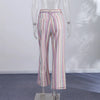 Colorful Striped Jeans Women's Long Pants Female High Street Low-waisted Pockets Denim Trousers Women's Holiday Outwear