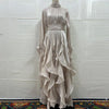 early autumn turtleneck full sleeves shinny ruffles pullover Arabic styles floor length vacation dress female vestido