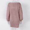 Sexy Wrap Hip Sweater Dresses Women Loose Korean Casual Knitted Dress Autumn Winter Lantern Sleeve Comfortable Female Short Gown