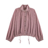 Guobioziy Women's Jacket Autumn Plaid Long-Sleeve Drawstring Loose Jacket Parka Casual Versatile