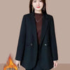 Women Autumn and Winter Blaze Black Cotton Lined Warm Suit Jacket Women's Korean Street Bombing Suit Coat