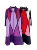 Plaid Printing Pleated Dress For Women Lapel Single Breasted Contrast Color Stitching Dresses 2R1060