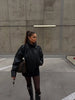 Solid Leather Moto Jacket For Women Winter Turtleneck Retro Coats Asymmetry Elegant Vintage PU Jackets