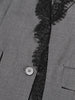 Chic Solid Spliced Lace Edge Blazers for Women Notched Collar Long Sleeve Temperament Designer Coats Female Clothes Style