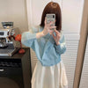 Pleated Cropped Blazer Women Batwing Sleeve Open Front Button Cardigan Jacket Elegant Office Casual Coat