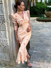 Elegant Printed V-Neck Long Dress Female High Waist Bandage Slim Contrast Party Dress Evening Women's Lace-Up Maxi Dress