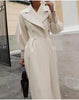 Winter Coat For Women Solid Loose Lapel Double Breasted Trench Vintage Long Sleeve Jackets Warm Thick Woman Coats