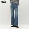 Women Jeans Wide Leg Slight Flare HighWaist Fit Elastic Back Waist Soft Touch Winter Denim Fabric Everyday Style