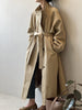 Stand Neck Long Trench Coat Women Spring Casual Turn-down Collar Single-breasted Trench Coat