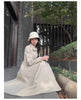 Winter Long Wool & Blends Coat for Women Chic Elegant Womans Clothing Skirted Woolen Overcoat