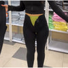 Women High Waist Zipper Abdomen Shaping Shark Pants Black Slim Tie-waist Hip Package Pant Female Autumn Lady Trousers