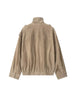 Casual Suede Jackets Women Loose High Neck Long Sleeves Pocket Zipper Coats Female Autumn Winter Chic Solid Outwear