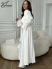 Black Lace-Up Dresses Woman Elegant Square Neck Long Sleeve Dresses Casual High Waisted Ankle-Length Dress