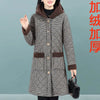 Winter Coat Vintage Velvet And Thickening Single breasted Cotton Coat for Women Fit Cotton Clip Warm Long Parka Plaid Coat