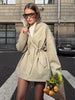 Autumn Vintage Jacket Femme Winter Street Casual Long Sleeve High Waist Cardigan Workwear Retro Coat Winter