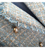 Large Size Women's Tweed Suit Spring Autumn Long Sleeve Vintage Double Breasted Tassel Loose Blazer Jacket Z888