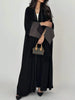 Middle Eastern Loose Abaya Muslim Full Sleeve Open Front Abayas Elegant Kaftans Women Jilbabs Arabian Islamic Maxi Dresses