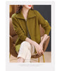 Knitted Cardigan Jacket Women Sweater Autumn Winter Lapel Zipper Sweater Jacket Loose Solid Outerwear Female Sweatshirt Tops