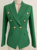 Baroque Designer Blazer Jacket Women's Silver Lion Buttons Double Breasted Blazer Outerwear
