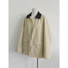 Single-Breasted Jacket Loose Corduroy Turn-Down Collar Long Sleeve Ladies Loose Coat with Pockets Spring Women