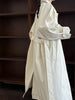 Women Coffee Brief Belted Big Size Long Trench Lapel Long Sleeve Windbreaker Tide Spring Autumn 1DJ3893